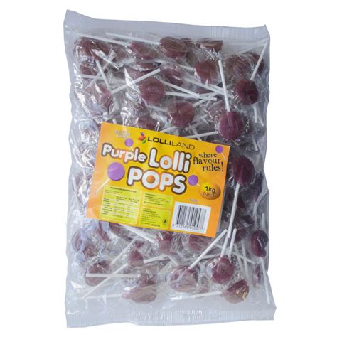 Purple Flat Lollipops - Bulk 1kg - Celebrating Party Hire & Party ...