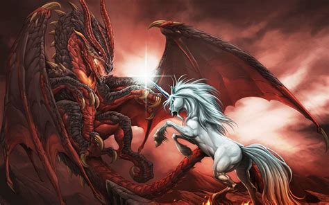 unicorns, Dragon, Fantasy Art Wallpapers HD / Desktop and Mobile ...