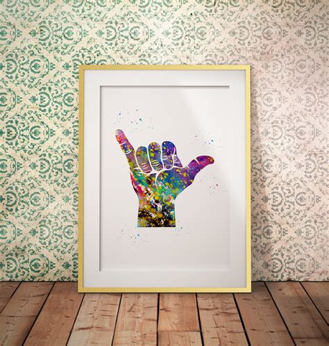 Shaka Hand Sign Hand Gesture Surf Hawaii Culture Poster - Etsy