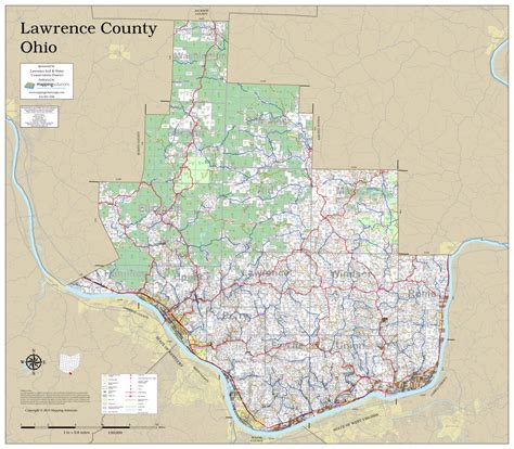 Lawrence County Ohio 2019 Wall Map | Mapping Solutions