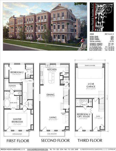 New Townhomes Plans, Narrow Townhouse Development Design, Brownstones ...