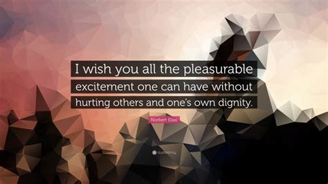 Norbert Elias Quote: “I wish you all the pleasurable excitement one can ...