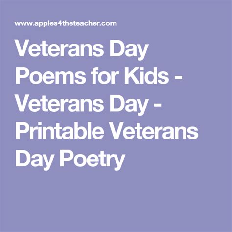 Veterans Day Poems for Kids - Veterans Day - Printable Veterans Day Poetry | Veterans day poem ...