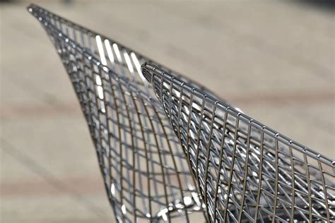 Free picture: chair, furniture, metallic, modern, stainless steel, web, steel, outdoors, wire, iron