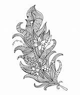 Feather Coloring Page By Svetlana Malysheva sketch template