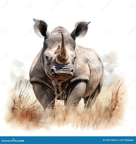 0powerful_presence_of_a_rhinoceros Stock Illustration - Illustration of realistic, robust: 278778490