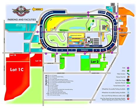 Mapa del Circuito de Indianápolis: Estacionamiento y Servicios | Indianapolis Track Map: Parking ...