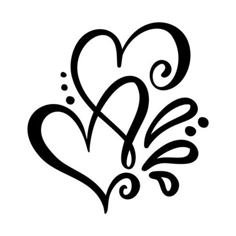 Two lover calligraphic hearts 374481 Vector Art at Vecteezy