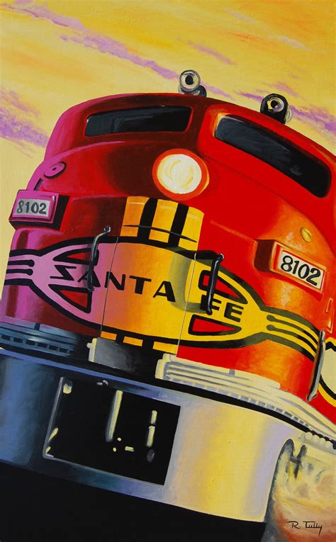 Santa Fe Super Chief Painting Acrylic on Canvas 30 X 48 - Artist: Ryan ...