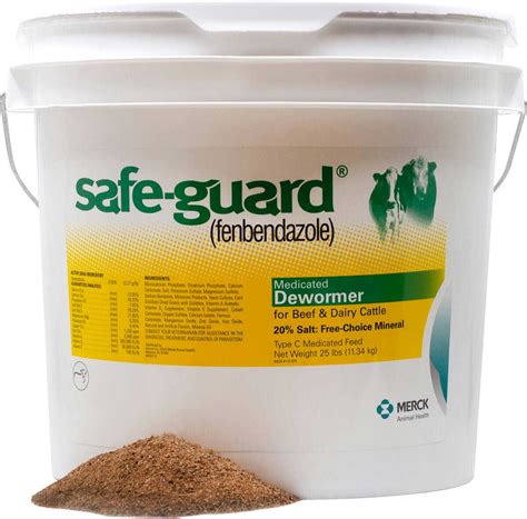 Safe-Guard Mineral Mix Medicated Cattle Dewormer Merck - Feed Grade ...