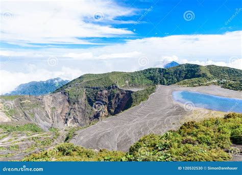 Irazu Volcano - Crater Lake - Costa Rica Stock Photo - Image of blue ...