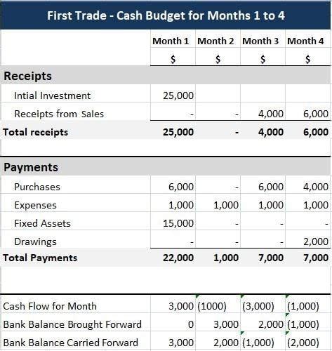 Preparing a Cash Budget for a New Business | Case Study