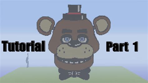 Minecraft Pixel Art Tutorial: How to make Freddy Fazbear Part 1 - YouTube