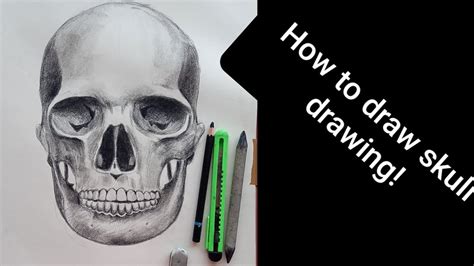 Skull drawing pencil shading - YouTube