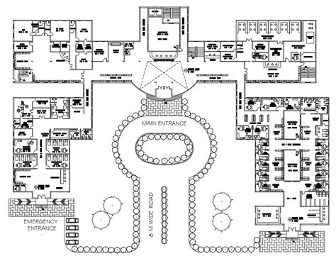 Multispecialty Hospital Layout Plan AutoCAD Drawing DWG File - Cadbull