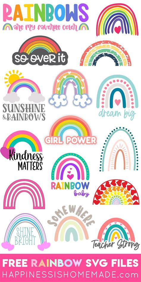 16 Free Rainbow SVG Files - Happiness is Homemade