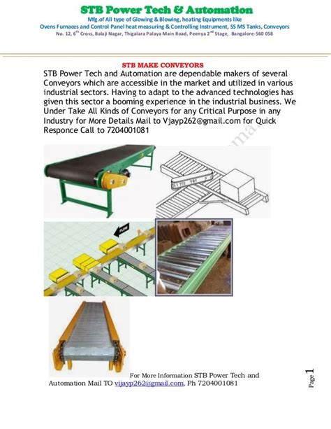 industrial Conveyor Manufacturers in Bangalore by conveyor-manufacturer via slideshare Heating ...