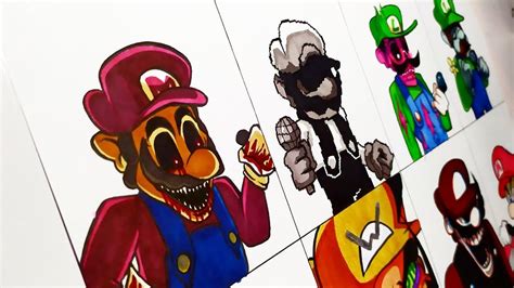 Drawing MARIO'S MADNESS FULL WEEK - Friday Night Funkin' (FNF MOD ...