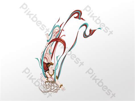 Flying Dunhuang Mural Illustration PNG Images | PSD Free Download - Pikbest