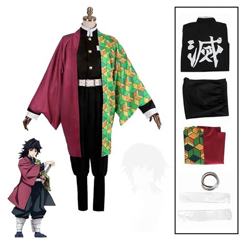 Anime Demon Slayer Kimetsu No Yaiba Tomioka Giyuu Cosplay Costume ...