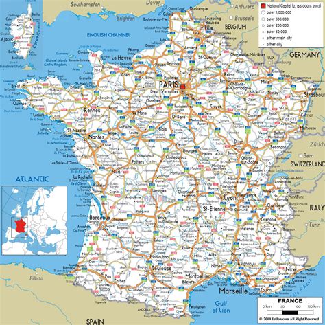 Large detailed road map of France with all cities and airports | Vidiani.com | Maps of all ...