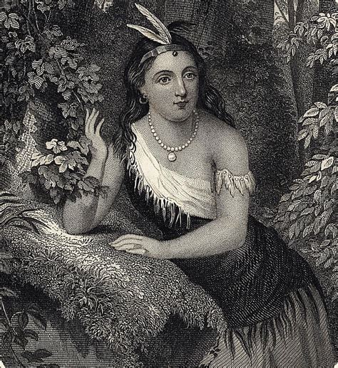 Pocahontas, daughter of Chief Powhatan of Powhatan Indians of Virginia ...