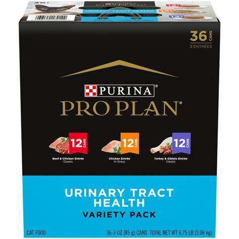 Purina Pro Plan Urinary Tract Health Wet Cat Food Variety Pack, 3 oz Cans (36 Pack) - Walmart.com