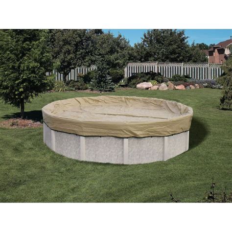 Harris Commercial-Grade Winter Pool Covers for Above Ground Pools - 33' Round Solid - Super Tan ...