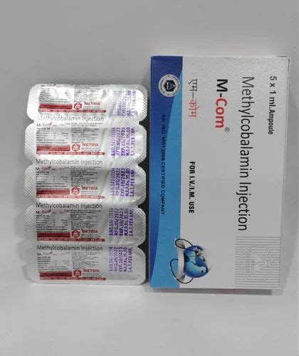 M-COM INJECTION Methyl cobalamin Injectables, 1X5, 500 MG at Rs 35/vial in Ahmedabad