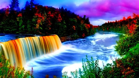 Rainbow Waterfall Wallpaper And Background Image Id - Beautiful Waterfall - 1229x691 Wallpaper ...