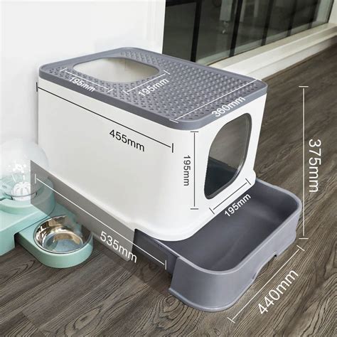 Cat Litter Box Kitty Toilet Fully Enclosed Trapping Sifting Odour ...