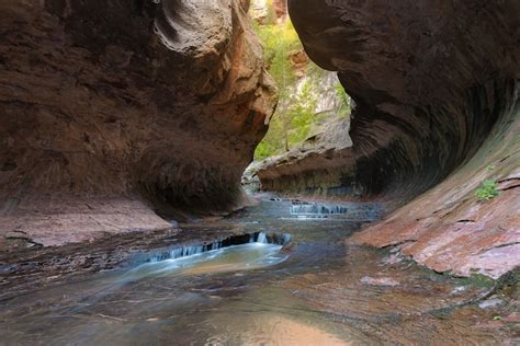 Premium Photo | The subway canyon, unique slot canyon of zion national park