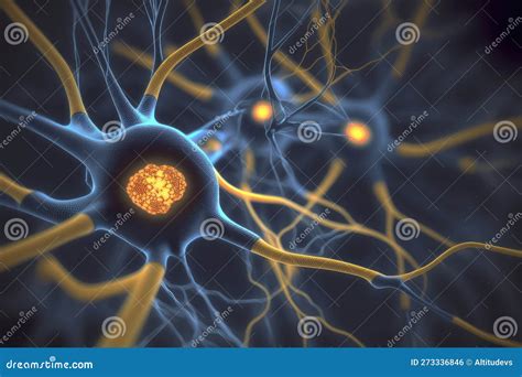 Close-up of Synapses, with Electrical Impulses Jumping between Neurons Stock Illustration ...