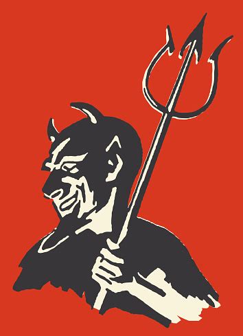 Ilustración de Devil Con Pitchfork y más Vectores Libres de Derechos de ...