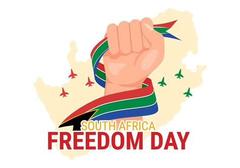 Happy South Africa Freedom Day on 27 April Illustration with Wave Flag for Web Banner or Landing ...