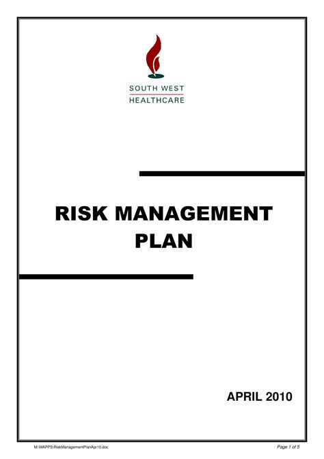 Risk Management Plan - 35+ Examples, Format, Pdf