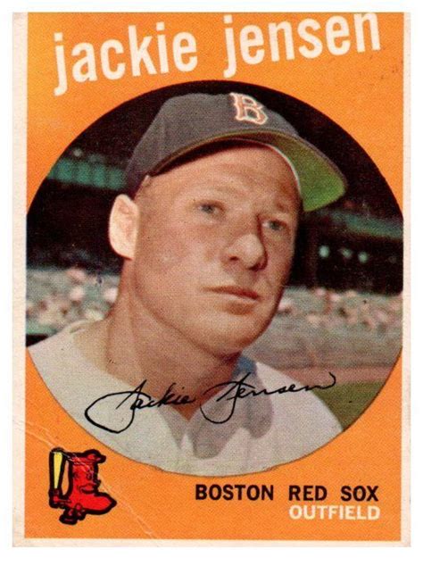 1959 Topps Jackie Jensen Boston Red Sox Baseball Card Values, Baseball Cards For Sale, Baseball ...