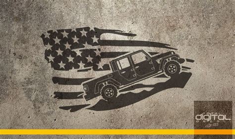 SVG For Gladiator Jeep American Flag SVG 4x4 Vector Image | Etsy