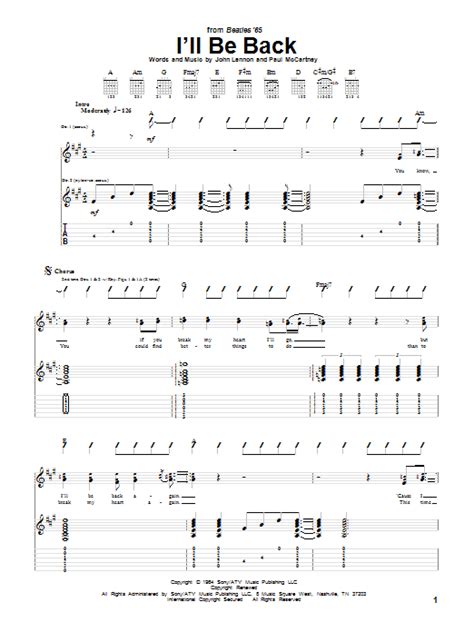 I'll Be Back by The Beatles - Guitar Tab - Guitar Instructor