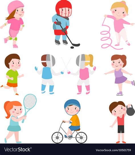 Kids sport games Royalty Free Vector Image - VectorStock