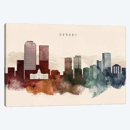 Denver Skyline Canvas Wall Art by WallDecorAddict | iCanvas