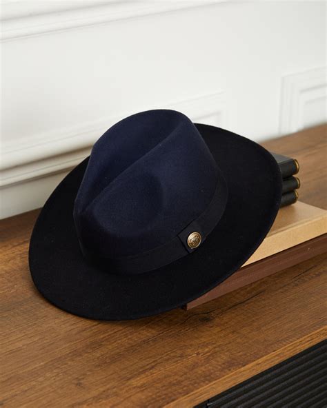 Fedora Navy Wool Hat