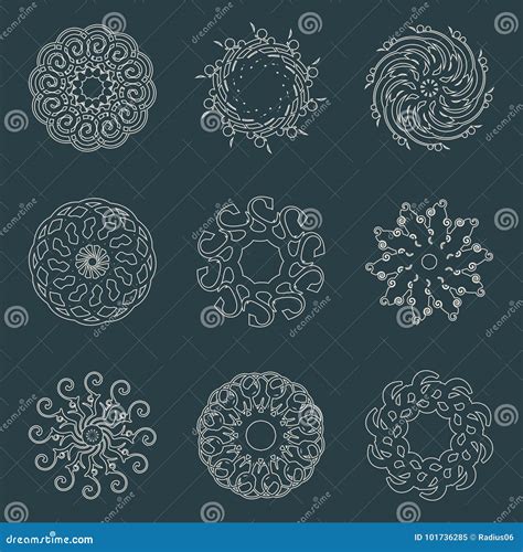 Decorative Design Elements. Patterns Set. Stock Vector - Illustration of abstract, element ...