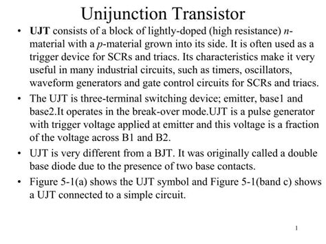 PPT - Unijunction Transistor PowerPoint Presentation, free download - ID:6774036