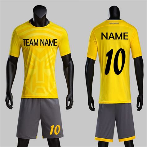 2021 Yellow Color Soccer Jersey Sets Customize Uniforms Mens Sports ...