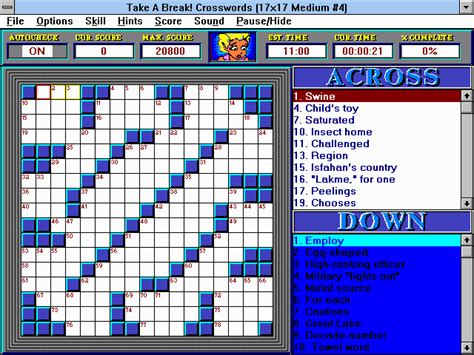 Download Take a Break! Crosswords (Windows 3.x) - My Abandonware