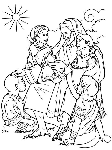 Latter-day Saint Jesus and Children Coloring Page - Free Printable ...