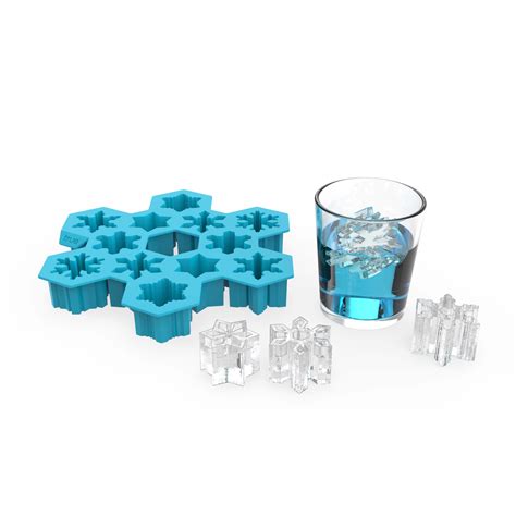 TrueZoo Snowflake SIlicone Ice Cube Tray, Novelty Ice Mold, Large Ice Cube Mold, Makes 12 Ice ...