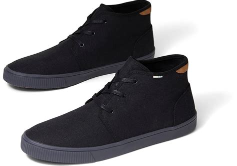 black canvas mens carlo mid top sneakers | TOMS | Dressy sneakers, Mid ...