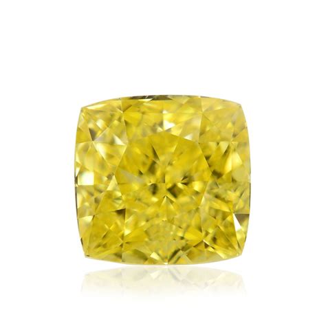 0.48 carat, Fancy Vivid Yellow Diamond, Cushion Shape, VS2 Clarity, GIA, SKU 273235